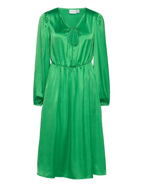 Vipetia L/S V-Neck Mid Calf Dress/Dc Vila Green