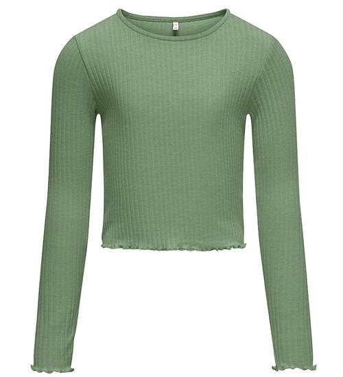 Se Kids Only Bluse - Noos - Rib - KogNella - Hedge Green ved KidsWorld
