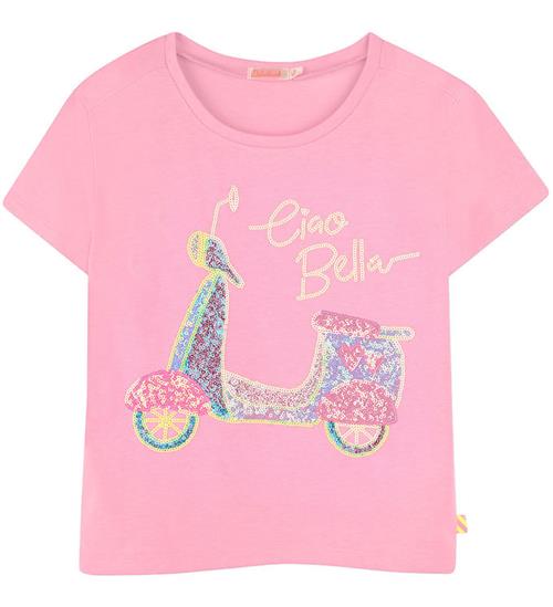 Billieblush T-shirt - Pink m. Scooter/Pailletter