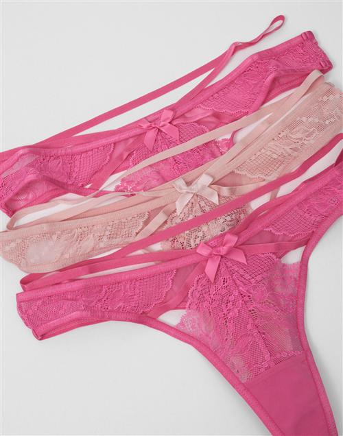 Se Hunkemöller - Pink - 3-Pack String ved Nelly