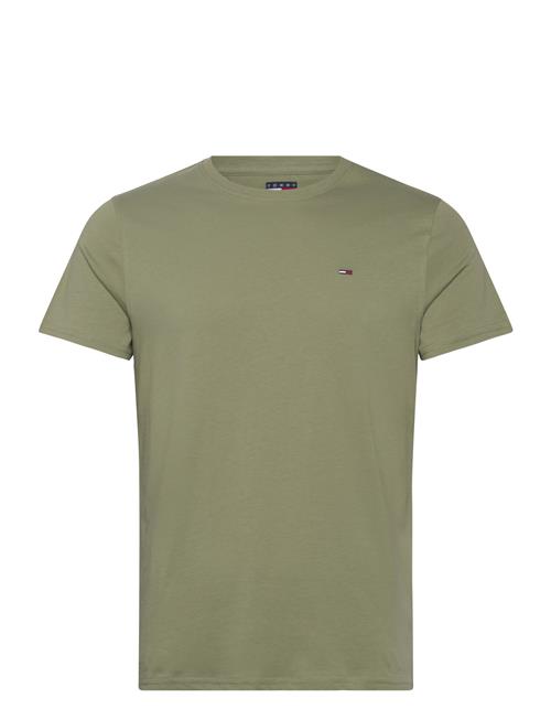 Se Tjm Xslim Jersey Tee Ext Tommy Jeans Khaki ved Booztlet