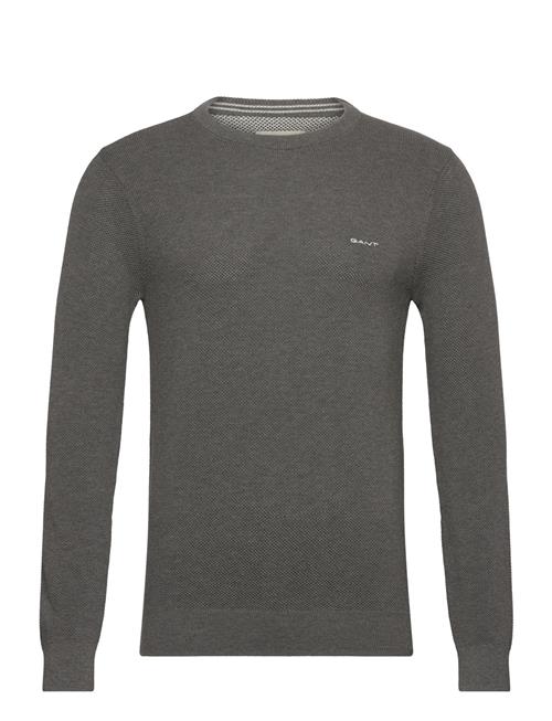 Cotton Pique C-Neck GANT Grey