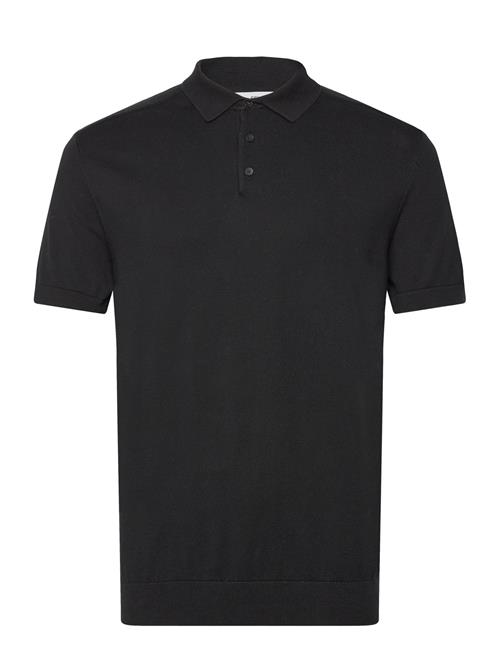 Slhberg Ss Knit Polo Noos Selected Homme Black