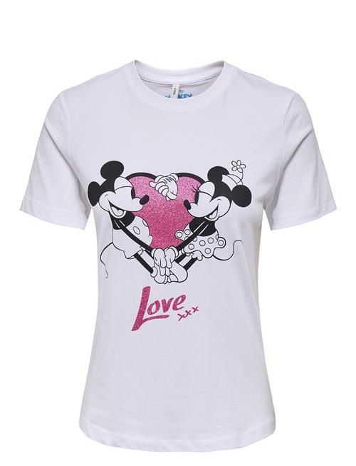 ONLY Onlmickey Life Reg S/S Valentine Top Jrs ONLY White