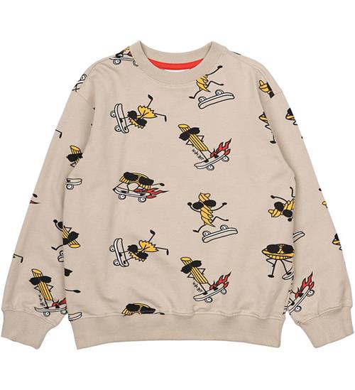 Se The New Sweatshirt - TnNarfa - Feather Gray AOP ved KidsWorld