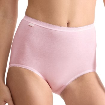 Sloggi Trusser 4P Basic Plus Maxi Panty Rosa/Blå bomuld 42 Dame