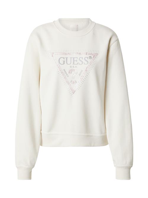 Se GUESS Sweatshirt 'PYTHON'  creme / grå / lyserød ved About You