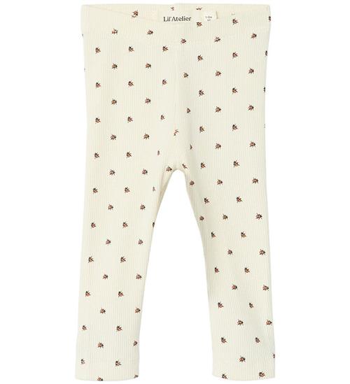 Lil Atelier Leggings - Ladybug - Slim Rib - NbnLago - Turtledove