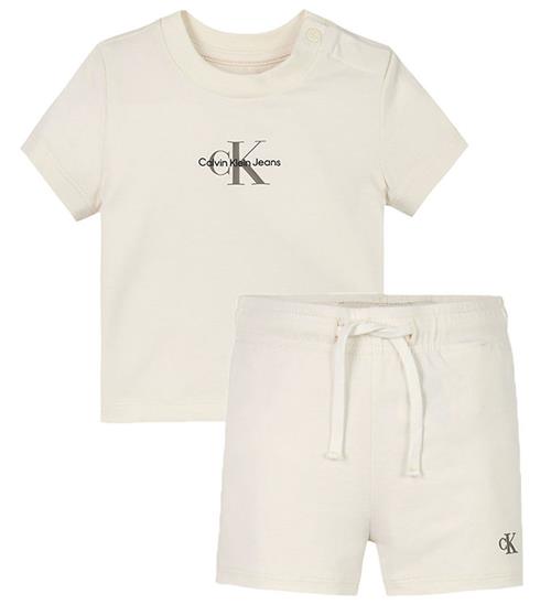 Calvin Klein Shorts/T-shirt - Monogram Logo - Tofu White