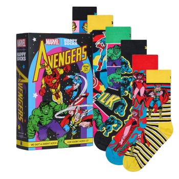 Happy socks Strømper 6P Marvel Avengers Assemble Gift Set Flerfarvet bomuld Str 36/40