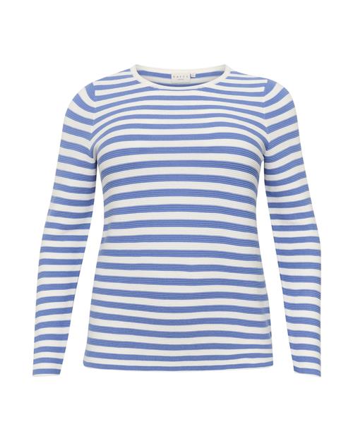Se KAFFE CURVE Pullover 'Ninka'  blå / hvid ved About You