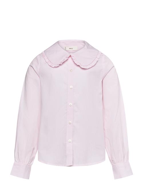 Baby-Collar Openwork Shirt Mango Pink