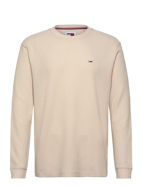 Tjm Reg Waffle L/S Tee Tommy Jeans Beige