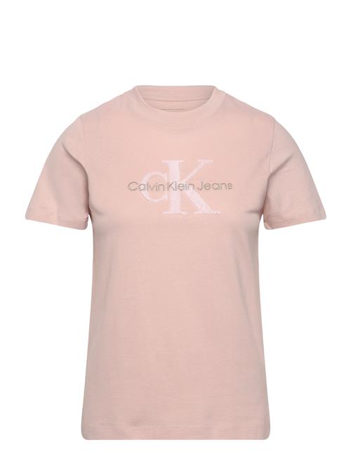 Calvin Klein Jeans Chenille Monologo Regular Tee Calvin Klein Jeans Pink