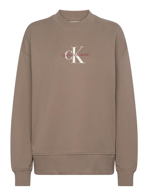 Calvin Klein Jeans Textured Monologo Crewneck Calvin Klein Jeans Beige