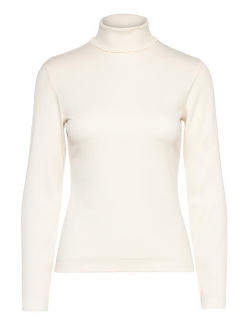 Se Slim Rib Turtleneck GANT Cream ved Booztlet