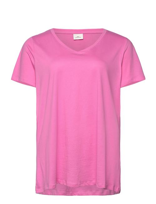 Carbonnie Life S/S V A-Shape Tee Noos ONLY Carmakoma Pink