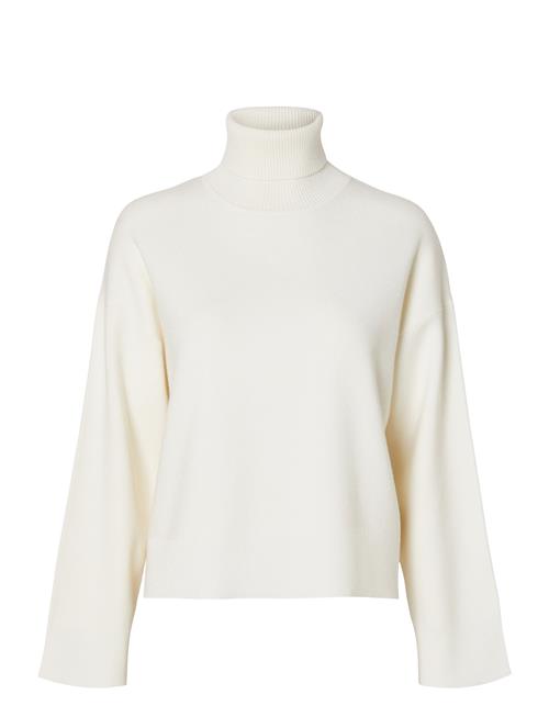 Selected Femme Slfkamma Ls Knit Roll Neck Noos Selected Femme White