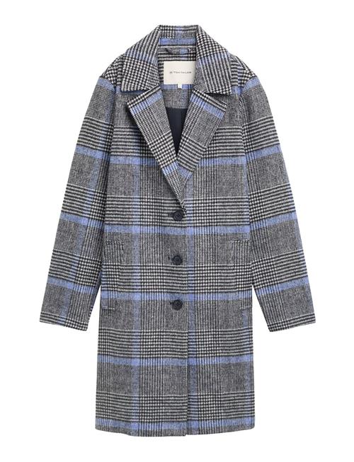 Long Check Coat Tom Tailor Navy