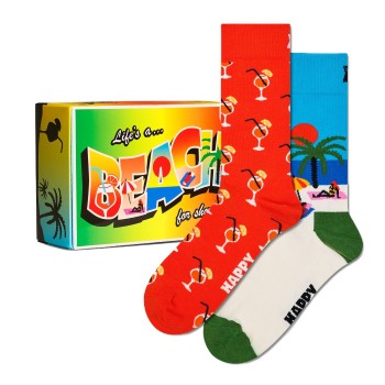 Happy socks Strømper 2P Beach Life Gift Set Flerfarvet bomuld Str 36/40