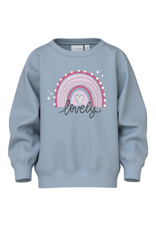 NAME IT Sweatshirt 'NMFVENUS'  dueblå / lilla / lys pink / hvid