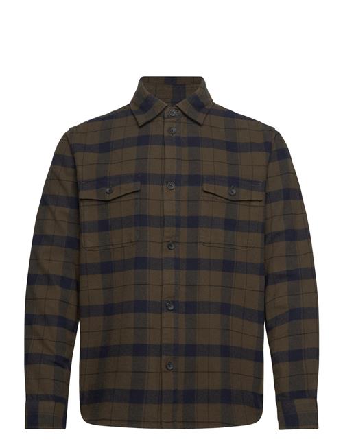 Lennon Flannel Check Overshirt Les Deux Khaki