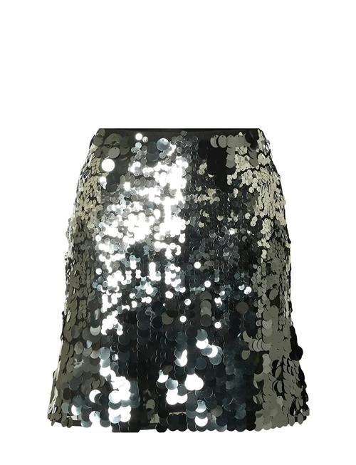 Slftana Hw Short Sequins Skirt B Selected Silver