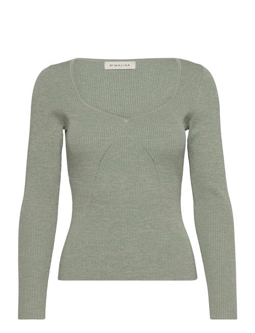 Malina Tulip Ribbed Knitted Top Malina Green