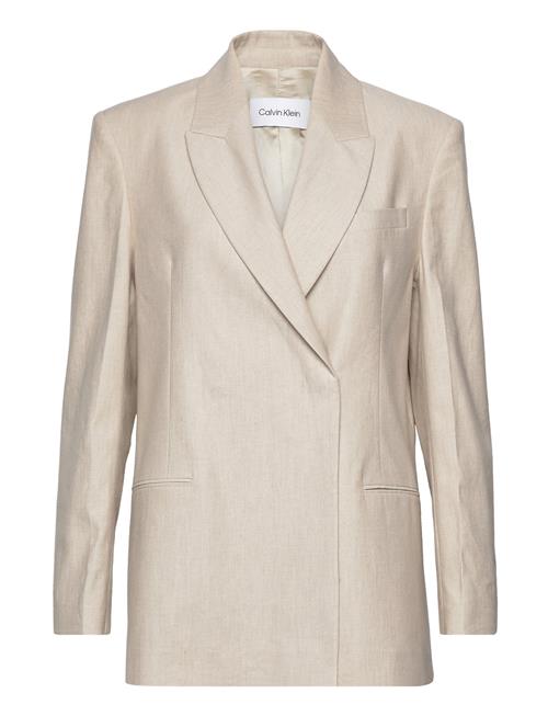 Linen Tailored Blazer Calvin Klein Cream