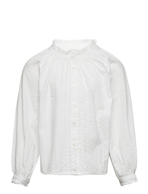 Mango Gathered Cotton Blouse Mango White