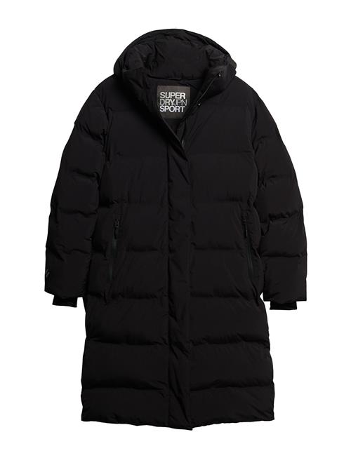 Superdry Sport Hooded Longline Puffer Jacket Superdry Sport Black