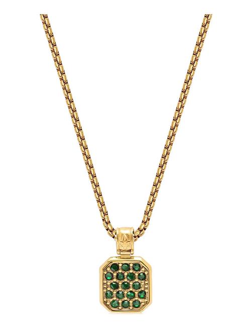 Nialaya Gold Necklace With Green Cz Square Pendant Nialaya Gold