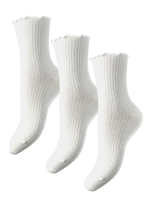 Pieces Pcafia 3-Pack Socks Pieces White