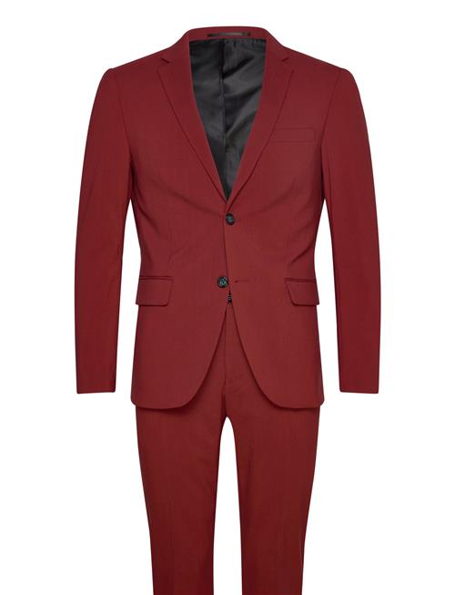 Lindbergh Plain Mens Suit - Normal Lenght Lindbergh Burgundy