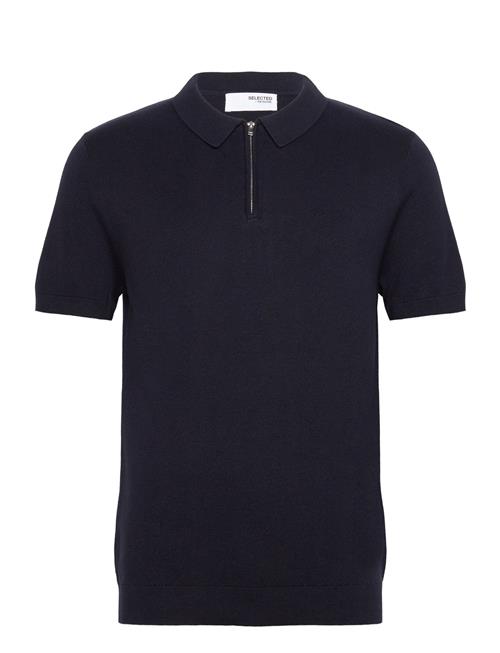 Selected Homme Slhflorence Ss Knit Zip Polo Ex Selected Homme Navy