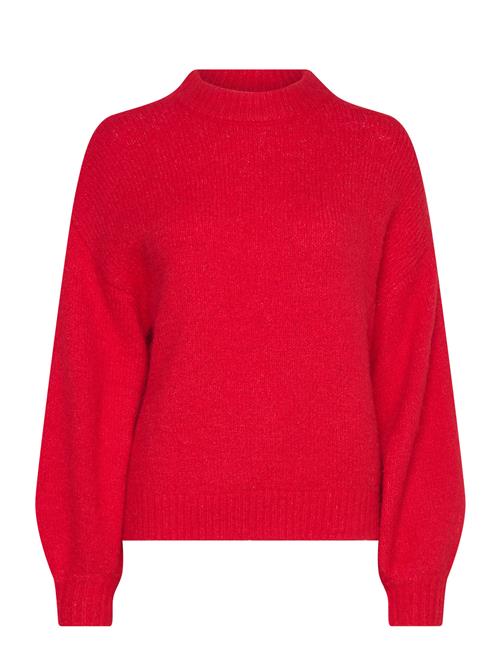 Patrisia Solid Knit Pullover A-View Red