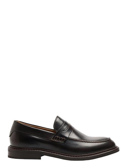 Slhcarter Leather Low Penny Loafer Selected Brown