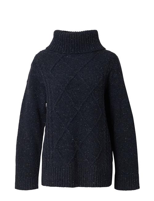 Emma Wool Blend Cable Knitted Roll Neck Lexington Clothing Navy