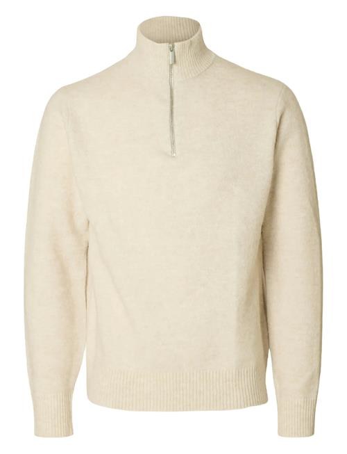 Slhrai Ls Knit Half Zip Selected Cream