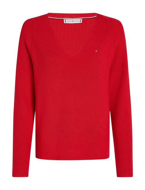 Tommy Hilfiger Co Cardi Stitch V-Nk Ls Tommy Hilfiger Red