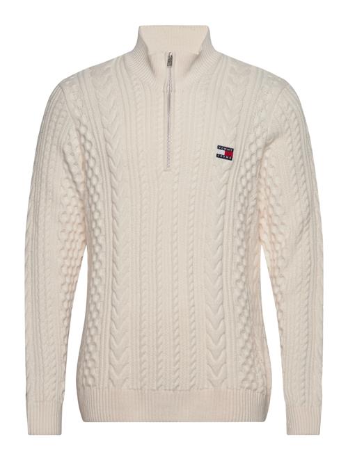 Tjm Reg Cable S Flag 1/4 Zip Tommy Jeans Cream