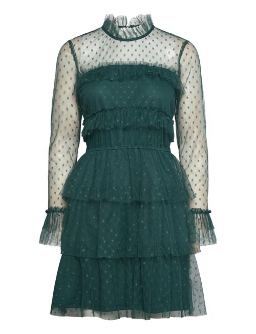 Bubbleroom Rhoda Dotted Mesh L/S Dress Bubbleroom Green