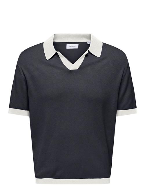 ONLY & SONS Onsadrian Reg 12 Ss Contrast Polo Knit ONLY & SONS Navy