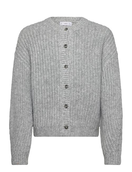 Mango Ribbed Knitted Cardigan With Buttons Mango Grey