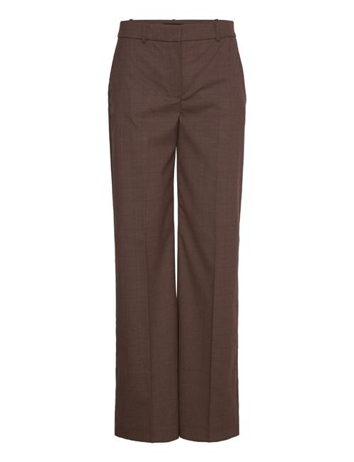 Straight Checked Trousers Mango Brown