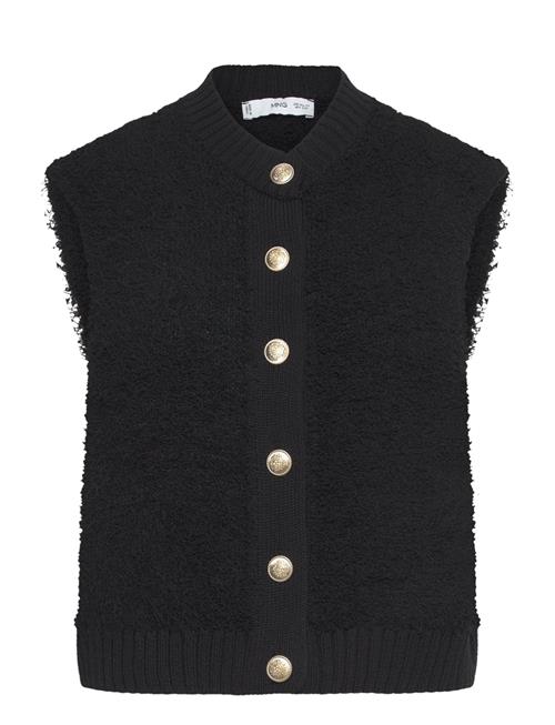 Knitted Gilet With Buttons Mango Black