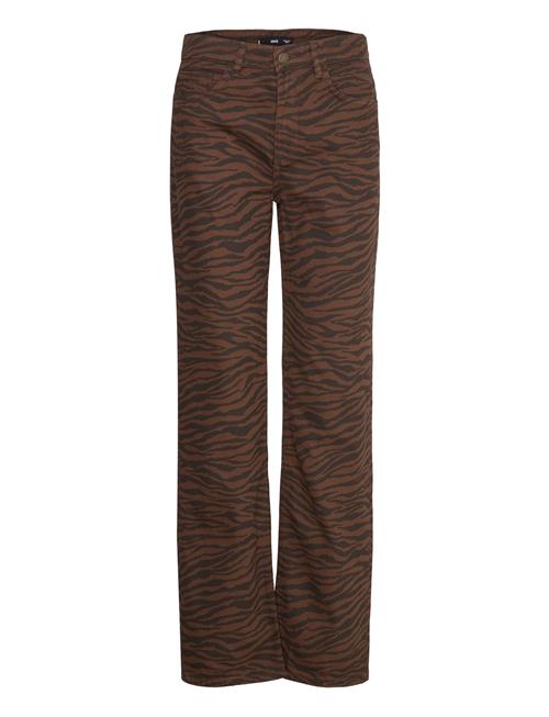 Mango Zebra-Print Straight-Fit Jeans Mango Brown