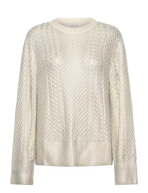 Malina Lune Cable Knitted Metallic Sweater Malina Cream