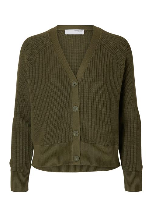 Slfbirla Ls Knit Short Cardigan Selected Khaki