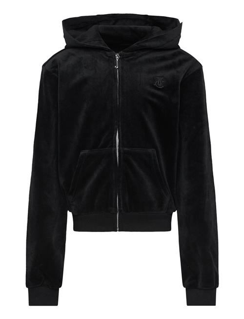 Juicy Couture Tonal Embro Velour Zip Thru Hoodie Juicy Couture Black